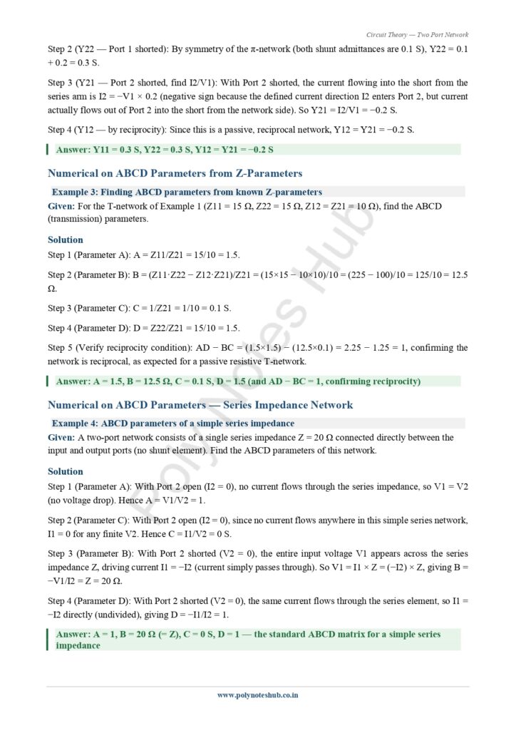 Two Port Network Notes PDF | Free Download Poly Notes Hub Download Two Port Network Notes PDF (Free) from Circuit Theory or Network Theorem Subject - Poly notes hub