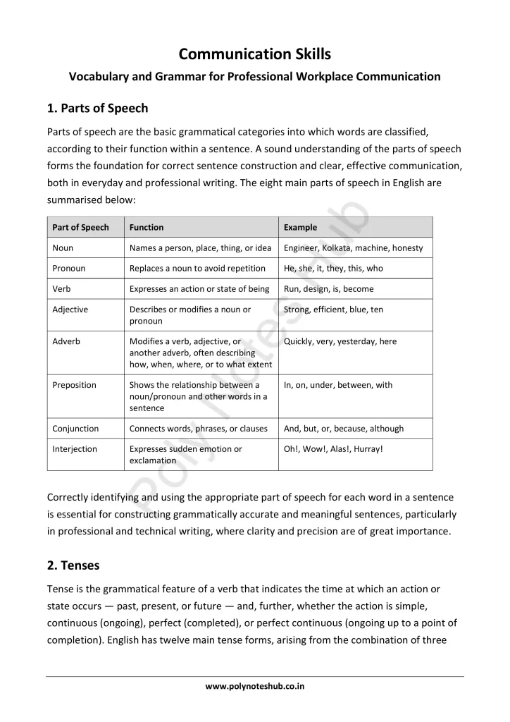 Vocabulary and Grammar Notes PDF | Free Download Poly Notes Hub Vocabulary and Grammar Notes PDF | Free Download - Poly Notes Hub
