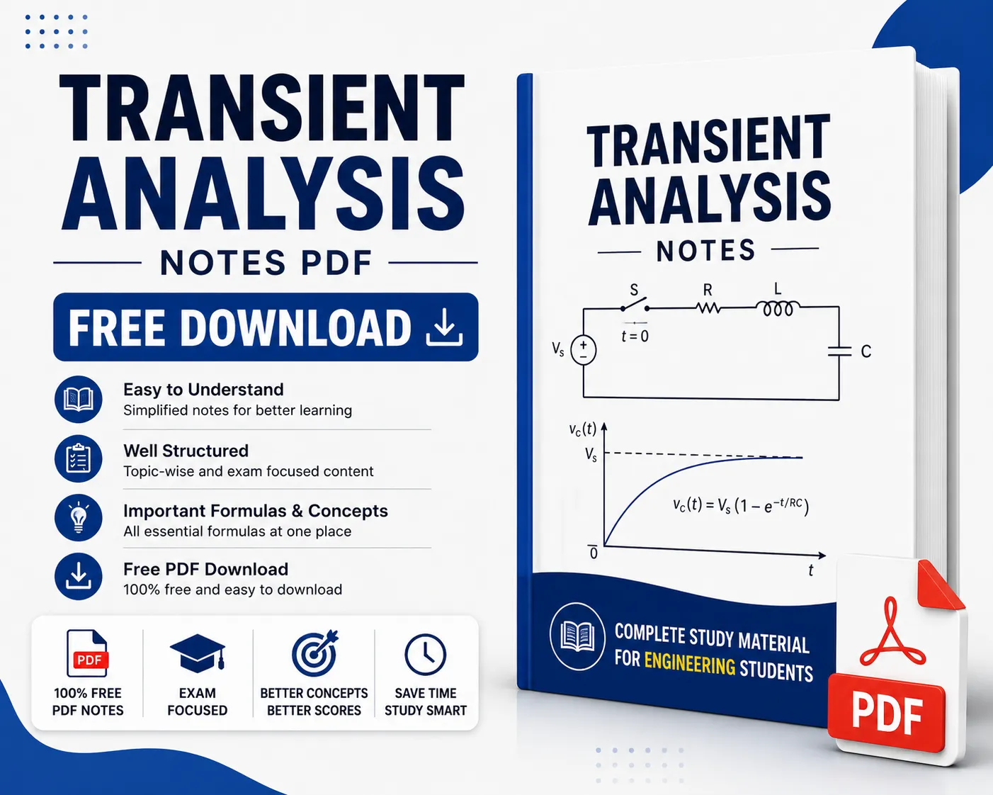Download Transient Analysis Notes PDF (Free) from Circuit Theory or Network Theorem Subject - Poly Notes Hub