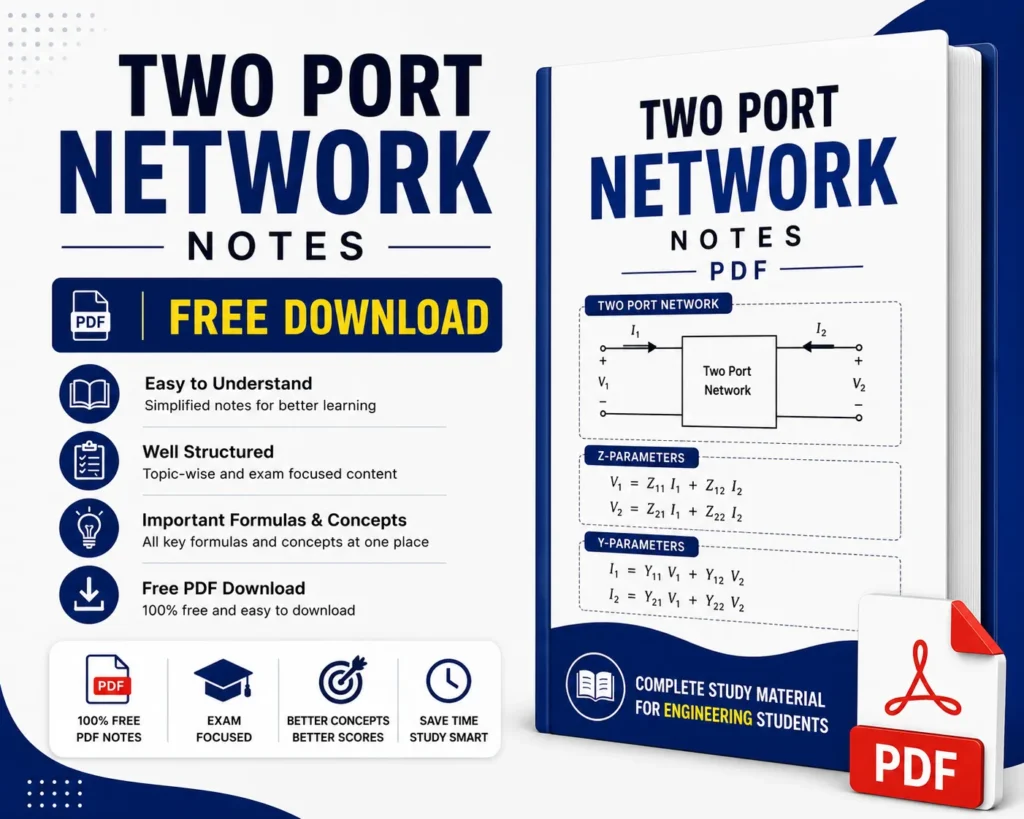 Download Two Port Network Notes PDF (Free) from Circuit Theory or Network Theorem Subject - Poly Notes Hub
