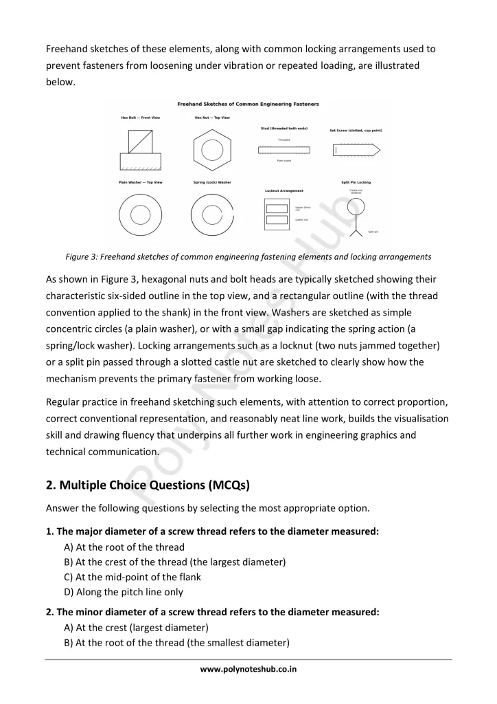 Free Hand Sketches of Engineering Elements from Technical Drawing Notes PDF | Free Download Poly Notes Hub Download Free Hand Sketches of Engineering Elements PDF from the Technical or Engineering Drawing Subject for Polytechnic 1st Year 1st Semester - Poly Notes Hub