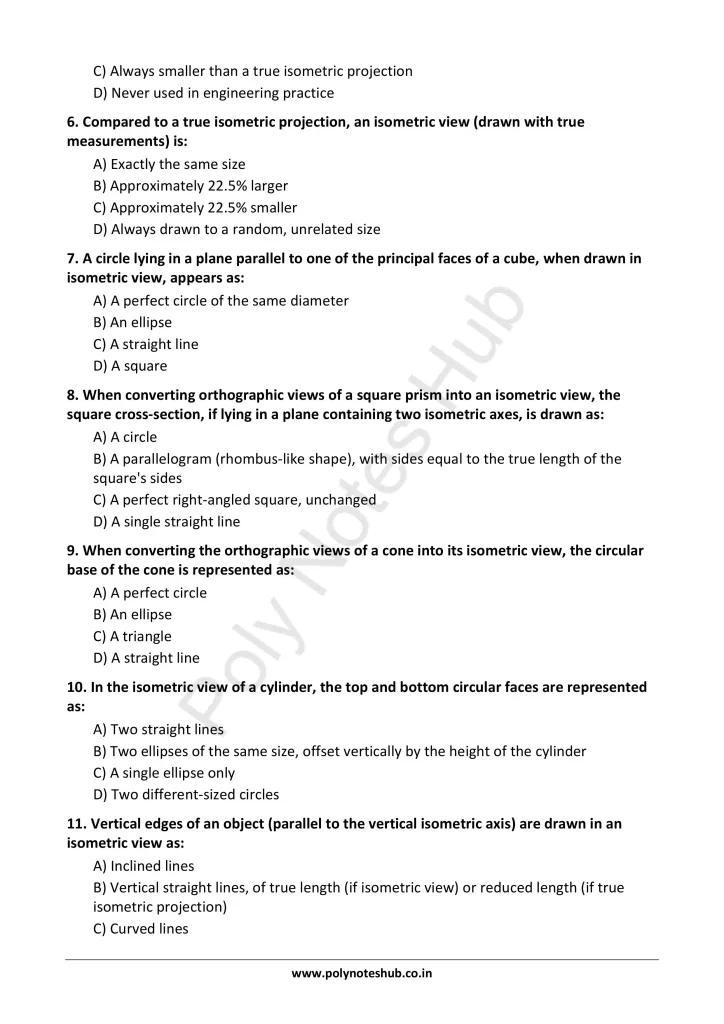 Isometric Projections from Technical Drawing Notes PDF | Free Download Poly Notes Hub Download Isometric Projections PDF from the Technical or Engineering Drawing Subject for Polytechnic 1st Year 1st Semester - Poly Notes Hub