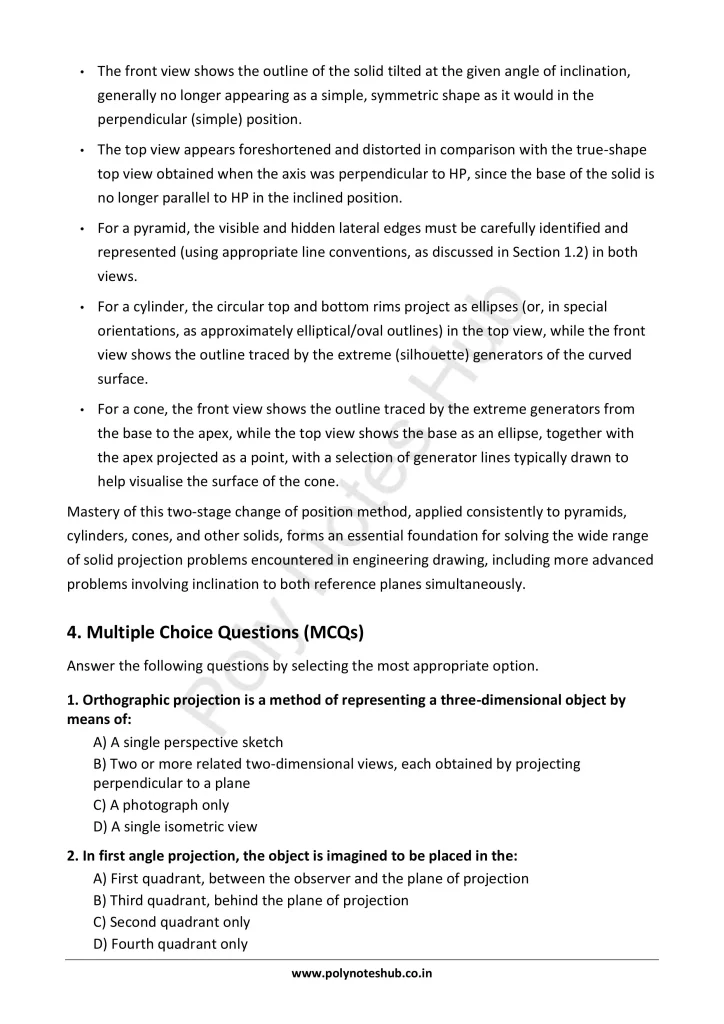 Orthographic Projection from Technical Drawing Notes PDF | Free Download Poly Notes Hub Download Orthographic Projection PDF from the Technical or Engineering Drawing Subject for Polytechnic 1st Year 1st Semester - Poly Notes Hub