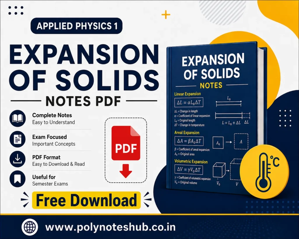 Expansion of Solids Notes PDF Applied Physics 1 Free Study Materials - Poly Notes Hub