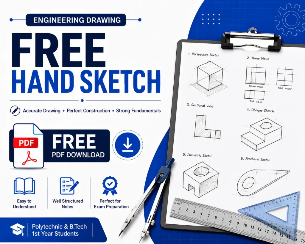 Free Hand Sketches of Engineering Elements from Technical Drawing Notes PDF Free Download - Poly Notes Hub