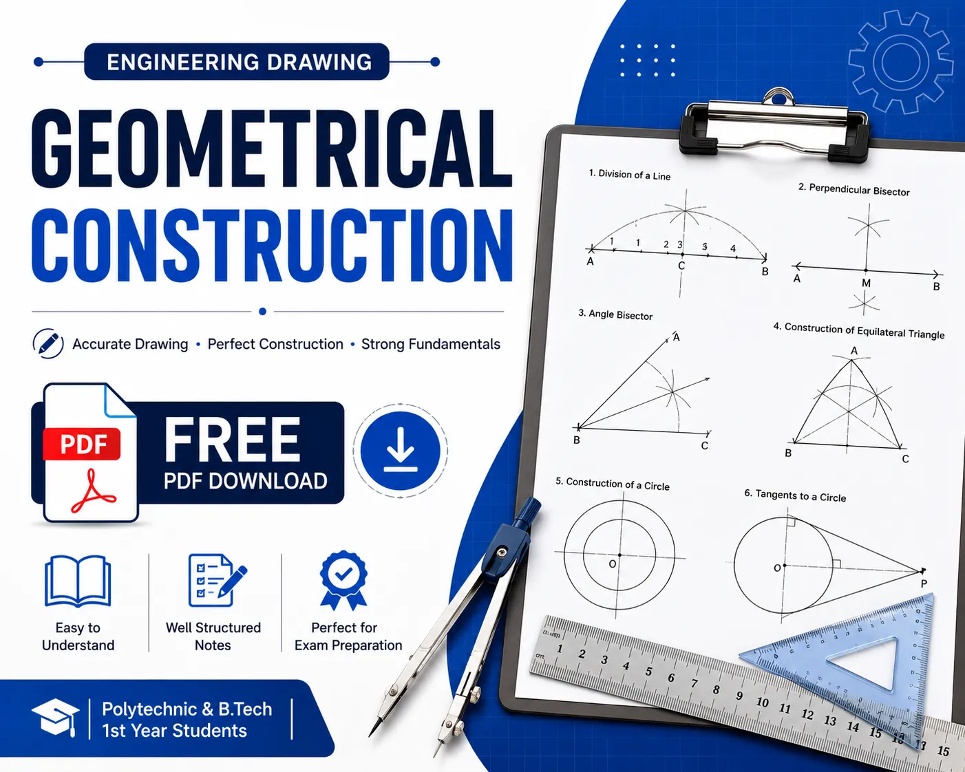 Geometrical Construction from Technical Drawing Notes PDF | Free Download Poly Notes Hub Geometrical Construction from Technical Drawing Notes PDF Free Download - Poly Notes Hub