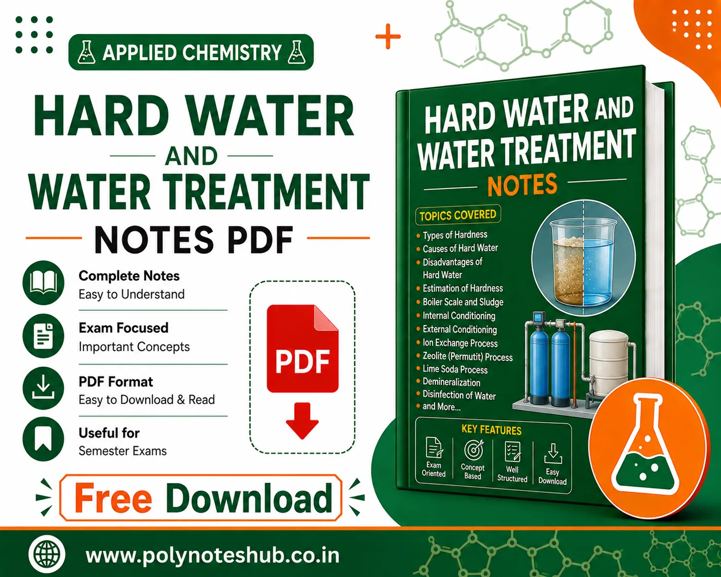 Hard Water and Water Treatment Notes PDF | Applied Chemistry Free Study Materials Poly Notes Hub Hard Water and Water Treatment Notes PDF | Applied Chemistry Free Study Materials - Poly Notes Hub
