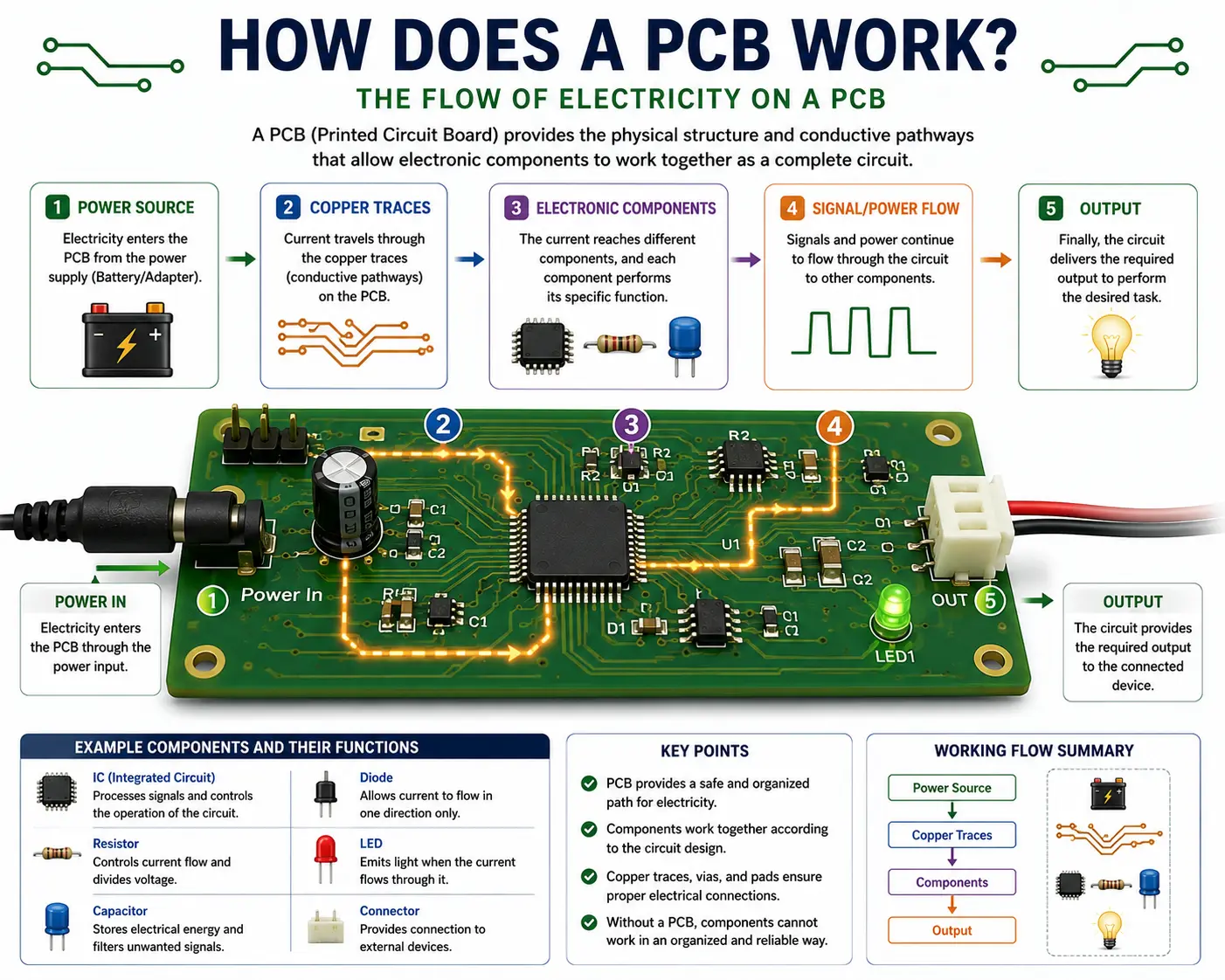 How Does a PCB Work? Components, Layers, and Manufacturing Explained Poly Notes Hub How Does a PCB Work? Components, Layers, and Manufacturing Explained - Poly Notes Hub
