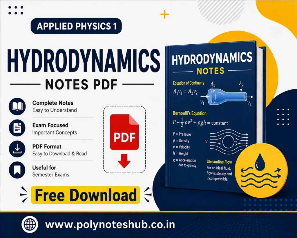 Hydrodynamics Notes PDF Applied Physics 1 Free Study Materials - Poly Notes Hub