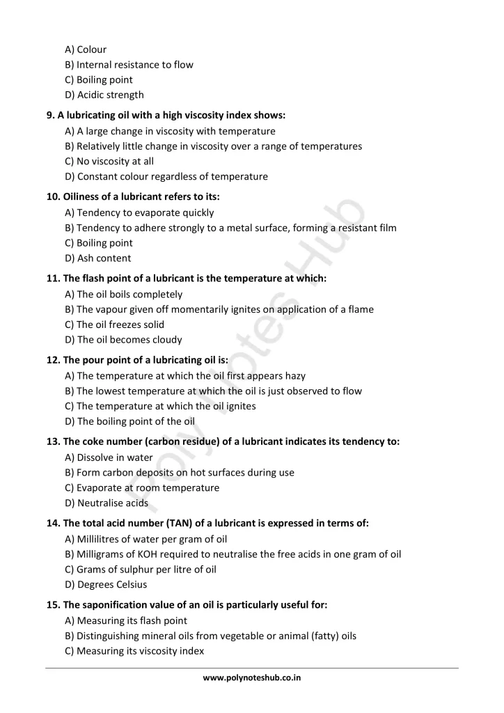 Download Lubrication Notes PDF for Polytechnic and Engineering 1st Year 1st Semester from Applied Chemistry - Poly Notes Hub