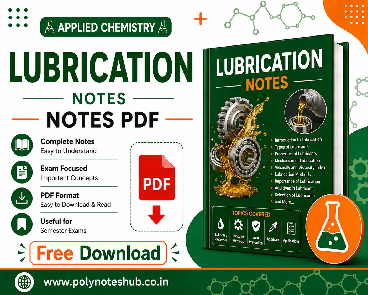 Lubrication Notes PDF | Applied Chemistry Free Study Materials - Poly Notes Hub