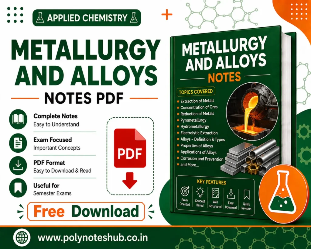 Metallurgy and Alloys Notes PDF | Applied Chemistry Free Study Materials - Poly Notes Hub
