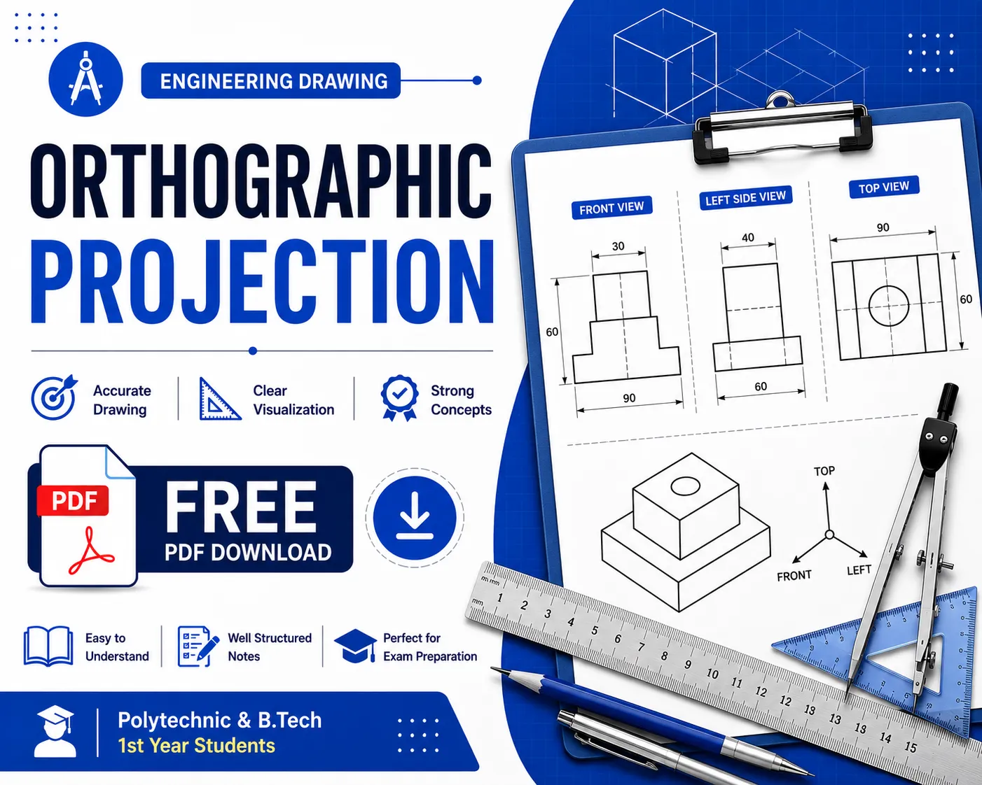 Orthographic Projection from Technical Drawing Notes PDF | Free Download Poly Notes Hub Orthographic Projection from Technical Drawing Notes PDF Free Download - Poly Notes hub