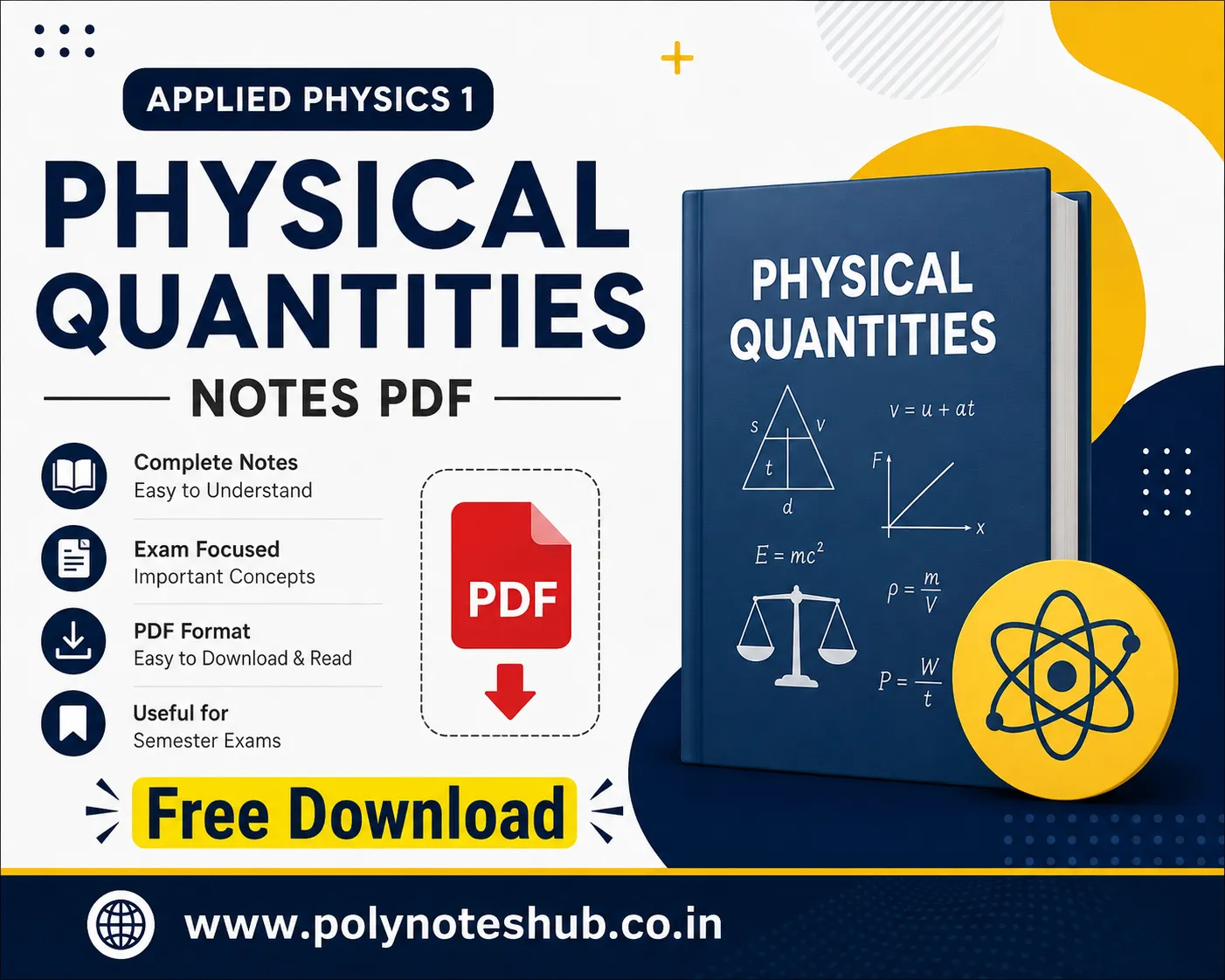 Physical Quantities Notes PDF Applied Physics 1 Free Study Materials