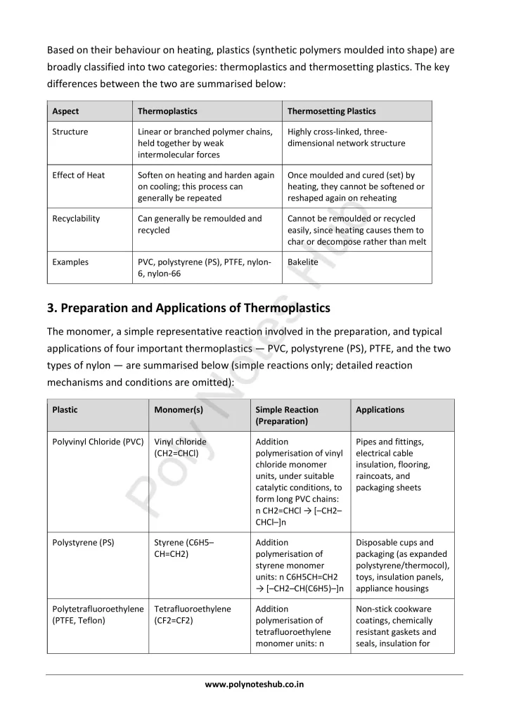 Polymers Notes PDF | Applied Chemistry Free Study Materials Poly Notes Hub Download Polymers Notes PDF for Polytechnic and Engineering 1st Year 1st Semester from Applied Chemistry - Poly Notes Hub