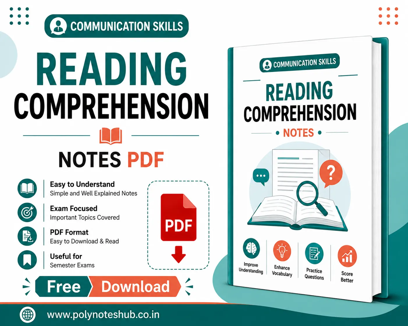 Reading Comprehension Notes PDF Free Download - Poly Notes Hub