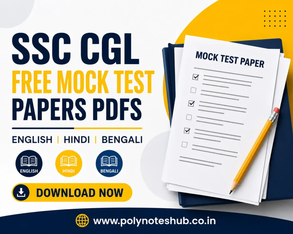 SSC CGL Free Mock Test Papers PDFs in English, Hindi, Bengali - Download Now - Poly Notes Hub