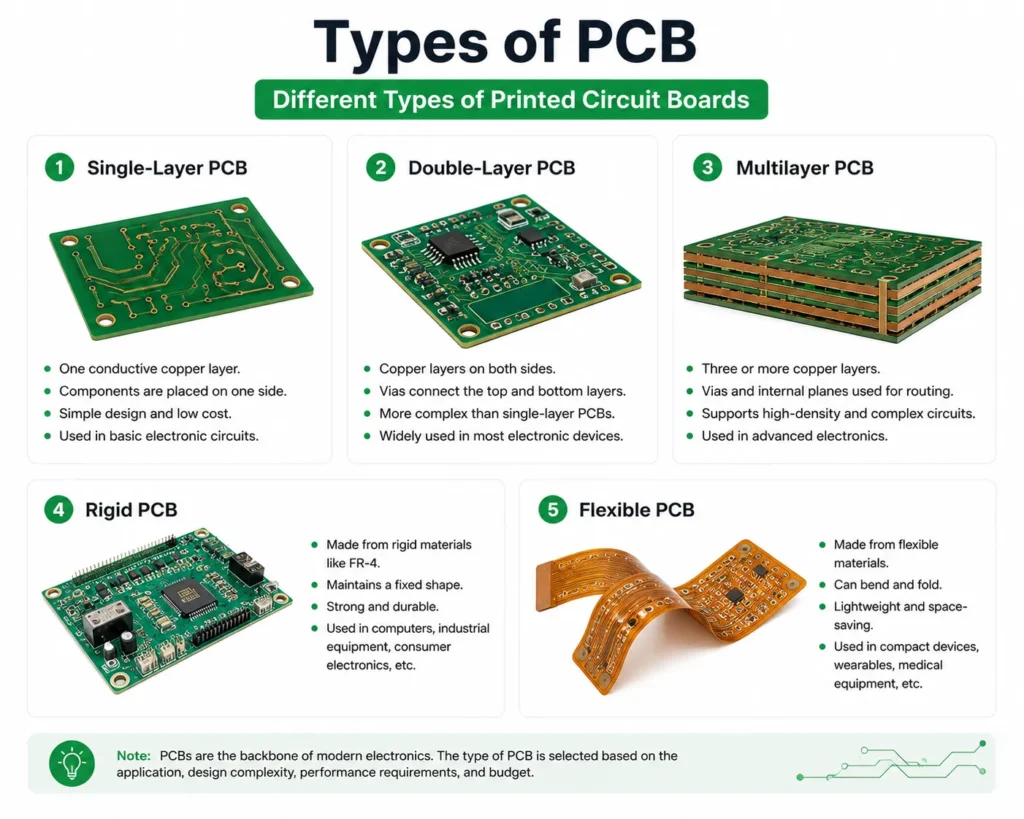 PCB Manufacturing: A Complete Guide for Engineering Students and Beginners Poly Notes Hub Types of PCBs - Poly Notes Hub