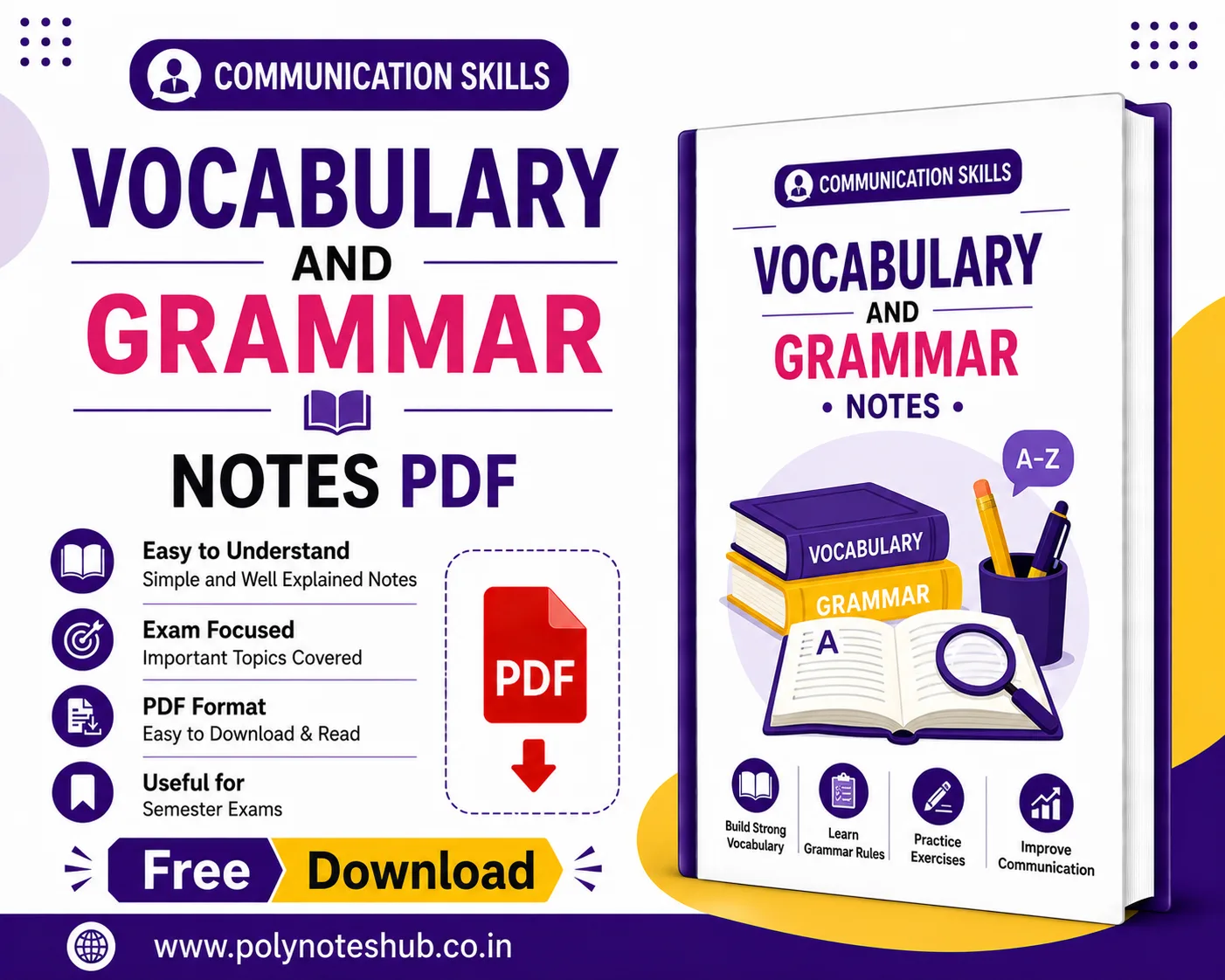 Vocabulary and Grammar Notes PDF | Free Download Poly Notes Hub Vocabulary and Grammar Notes PDF Free Download - Poly Notes Hub
