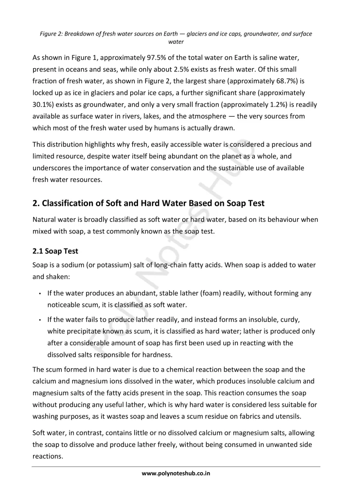 Download Water Hardness Notes PDF for Polytechnic and Engineering 1st Year 1st Semester from Applied Chemistry - Poly Notes Hub