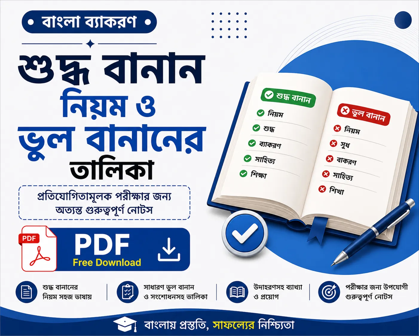 শুদ্ধ বানান নিয়ম ও ভুল বানানের তালিকা | Bengali Grammar Notes for Competitive Exams Poly Notes Hub শুদ্ধ বানান নিয়ম ও ভুল বানানের তালিকা Bengali Grammar Notes for Competitive Exams - Poly Notes Hub