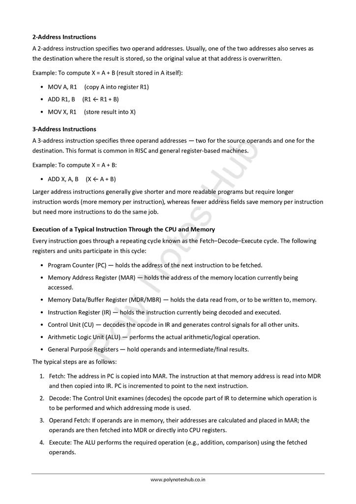 Instruction Structure and Addressing Modes Free Notes PDF - Download Now Poly Notes Hub Download Instruction Structure and Addressing Modes Free Notes PDF from Computer Organization and Architecture Notes - poly notes hub
