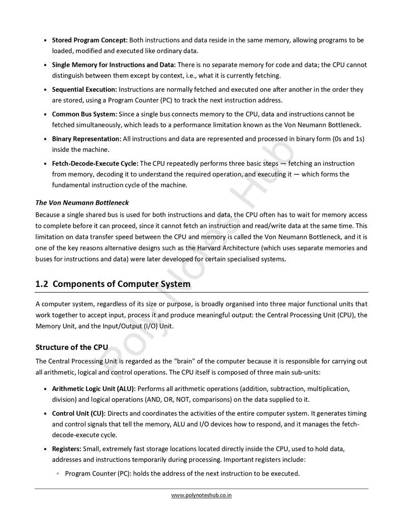 Basics of Computer System Free Notes PDF - Download Now Poly Notes Hub Download Basics of Computer System Free Notes PDF from Computer Organization and Architecture Notes - Poly Notes Hub