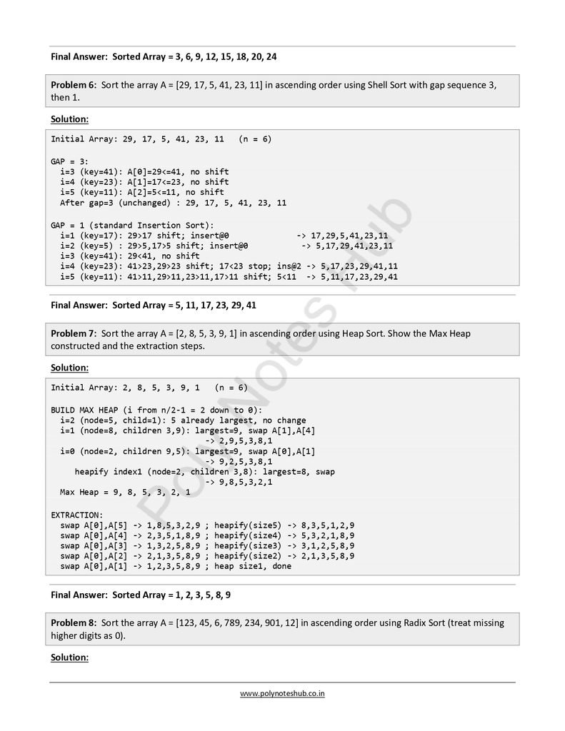 Download the Searching and Sorting Free Notes PDF of Data Structure Subject for computer science and technology students - poly notes hub