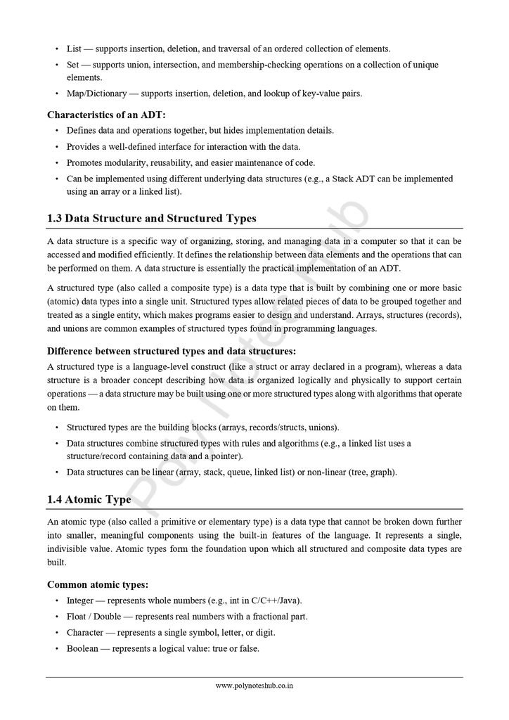Introduction to Data Structure Free Notes PDF | Download Now Poly Notes Hub Download the Introduction to Data Structure Free Notes PDF for computer science and technology students - poly notes hub
