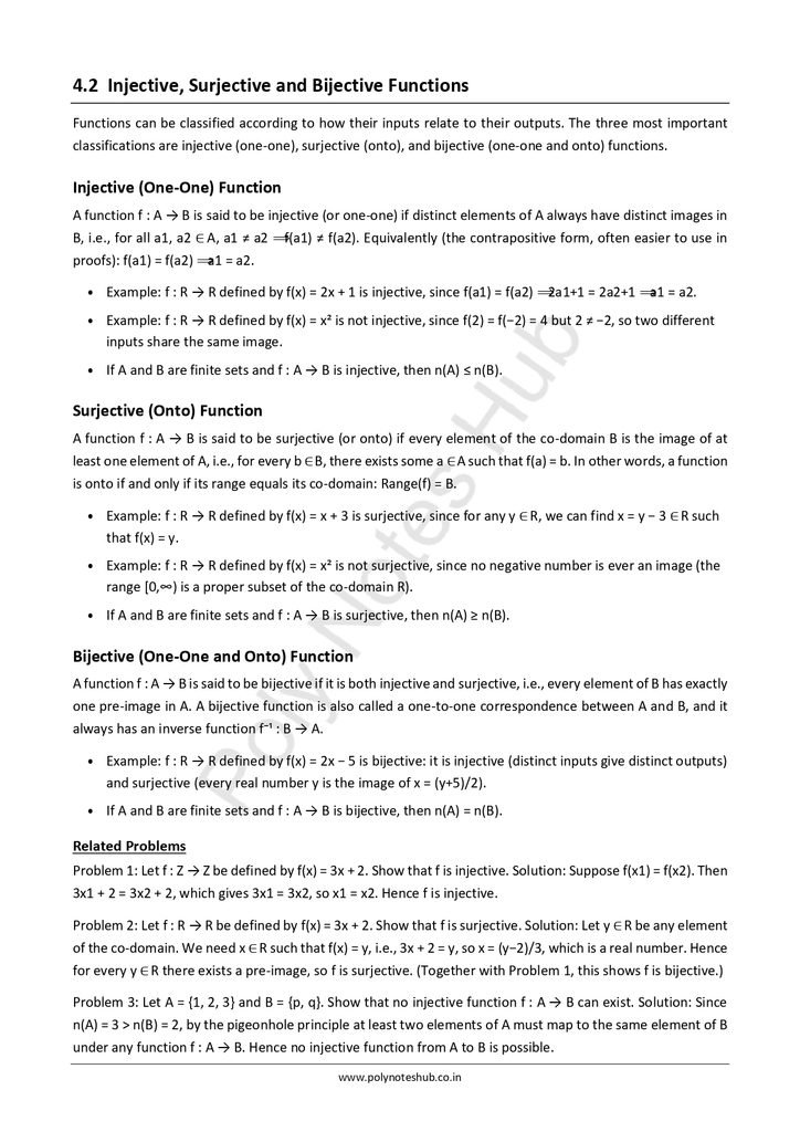 Function Notes PDF - Free Download Poly Notes Hub Download Function Notes PDF (Free Notes) from Discrete Mathematics of computer science and technology notes - poly notes hub