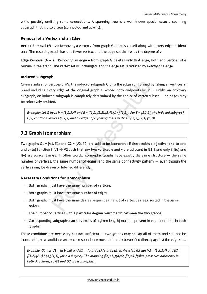 Download Graph Theory Notes PDF (Free Notes) from Discrete Mathematics of computer science and technology notes - poly notes hub