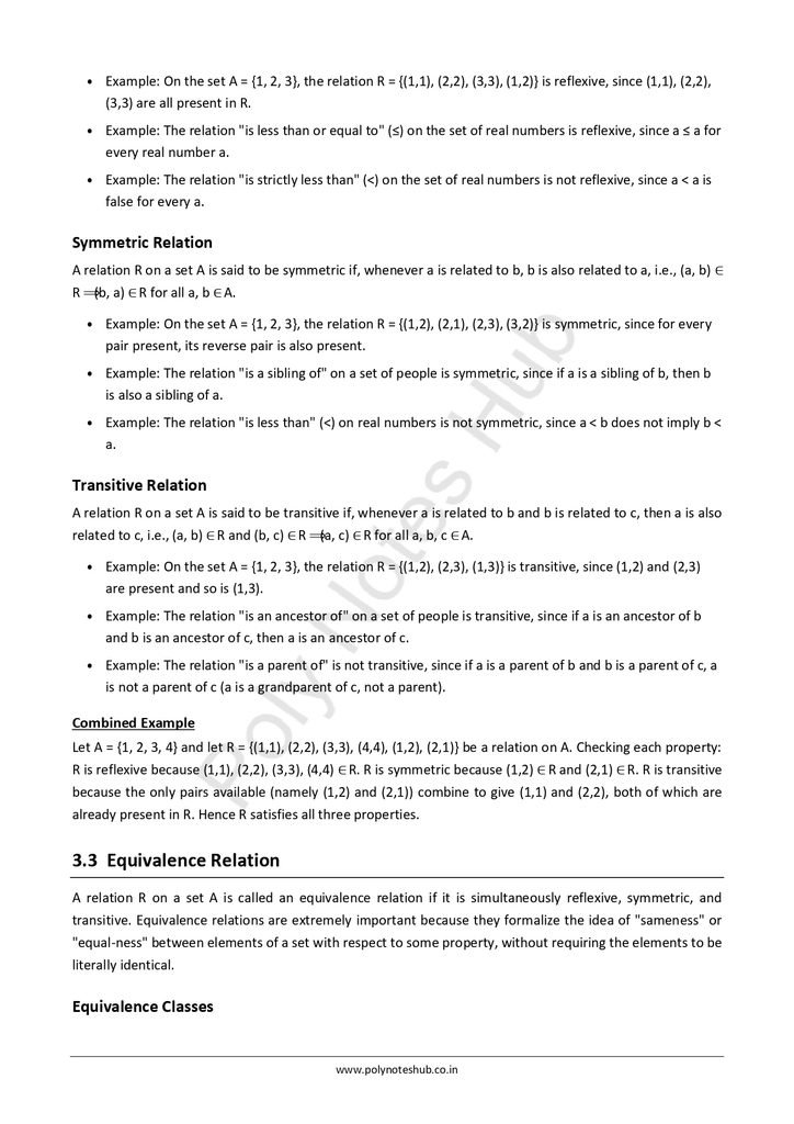 Download Relation Between Two Sets Notes PDF (Free Notes) from Discrete Mathematics of Computer science and technology 3rd semester notes - Poly Notes Hub