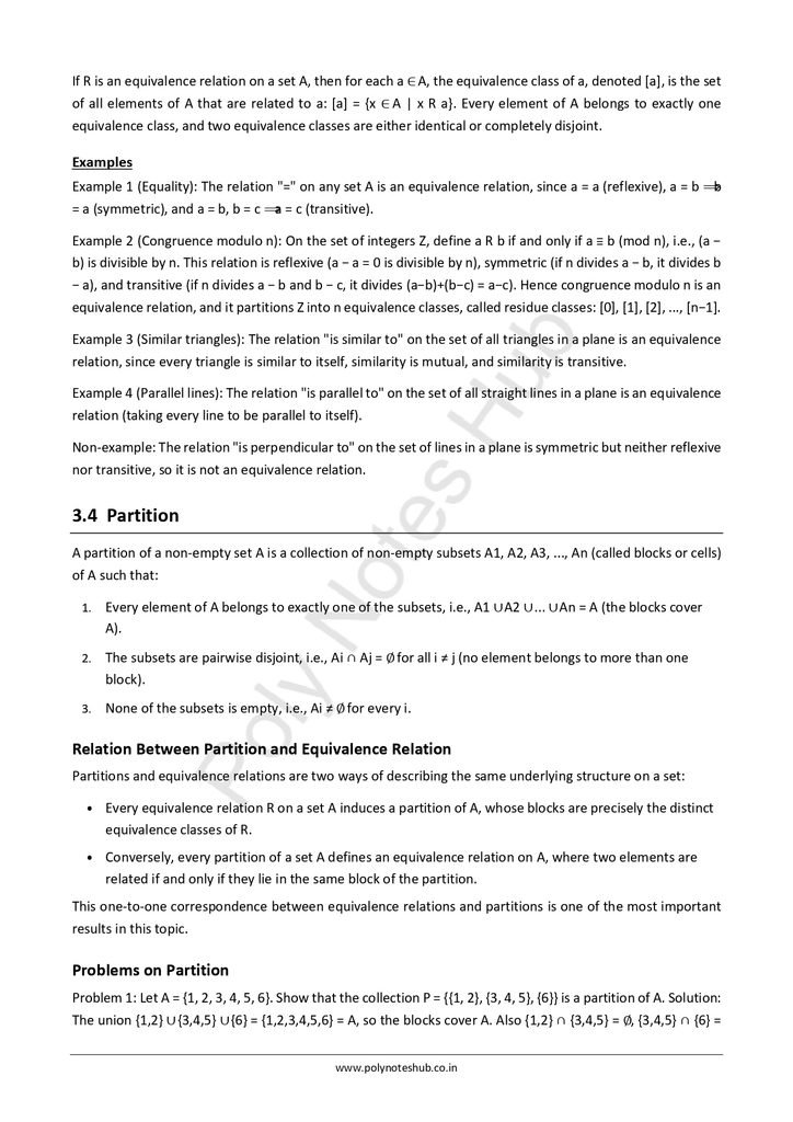 Download Relation Between Two Sets Notes PDF (Free Notes) from Discrete Mathematics of Computer science and technology 3rd semester notes - Poly Notes Hub