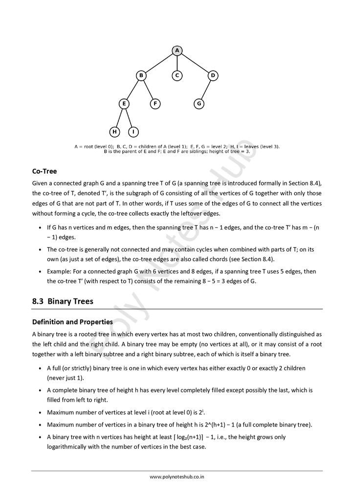 Tree Notes PDF from Discrete Mathematics - Free Download Poly Notes Hub Download Tree Notes PDF (Free Notes) from Discrete Mathematics of computer science and technology notes - poly notes hub