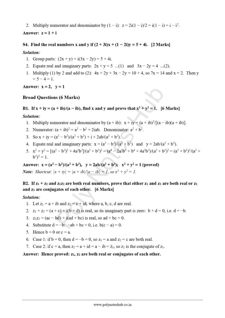 Download Engineering Mathematics 1 Free Notes PDF - poly notes hub