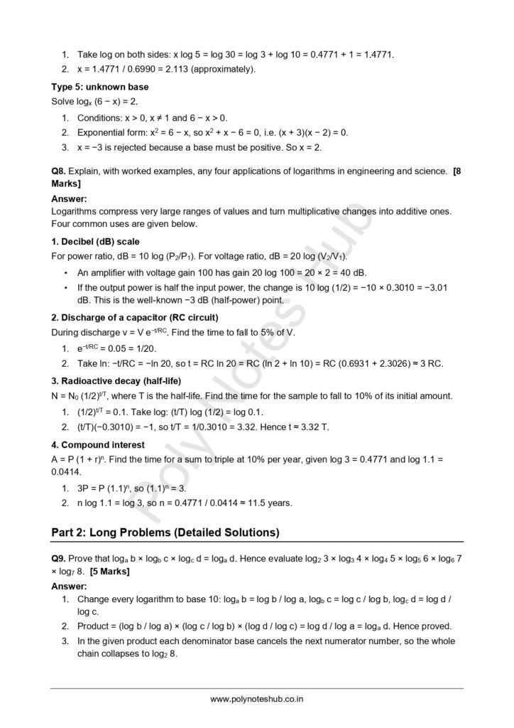 Download Engineering Mathematics 1 Free Notes PDF - poly notes hub