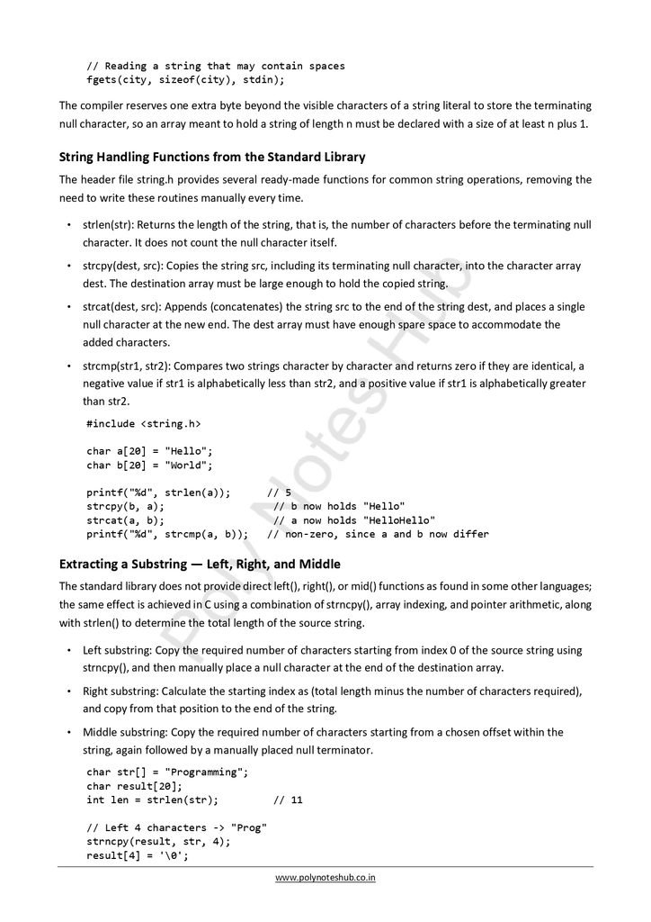 Array and Strings in C Programming Notes PDF - Free Download Poly Notes Hub Download Array and Strings in C Programming Notes PDF (Free) for computer science students - poly notes hub
