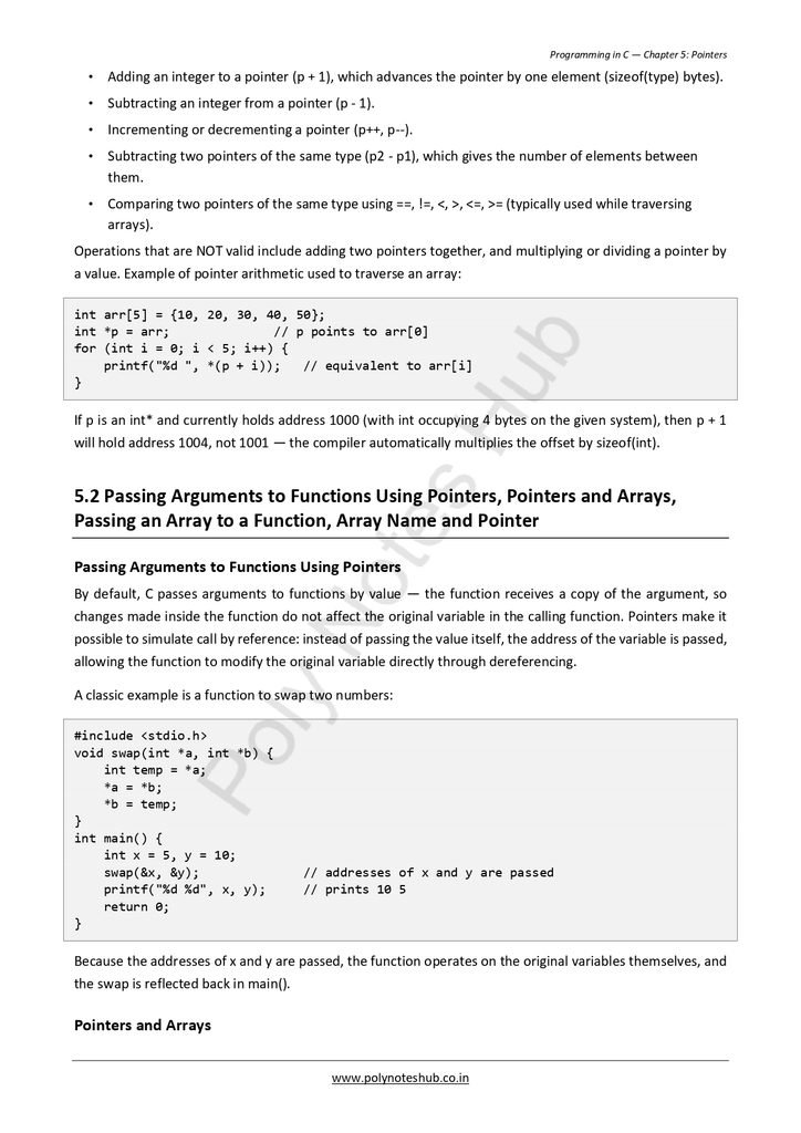Pointers in C Programming Notes PDF - Free Download Poly Notes Hub Download Pointers in C Programming Notes PDF (Free) for computer science students - poly notes hub