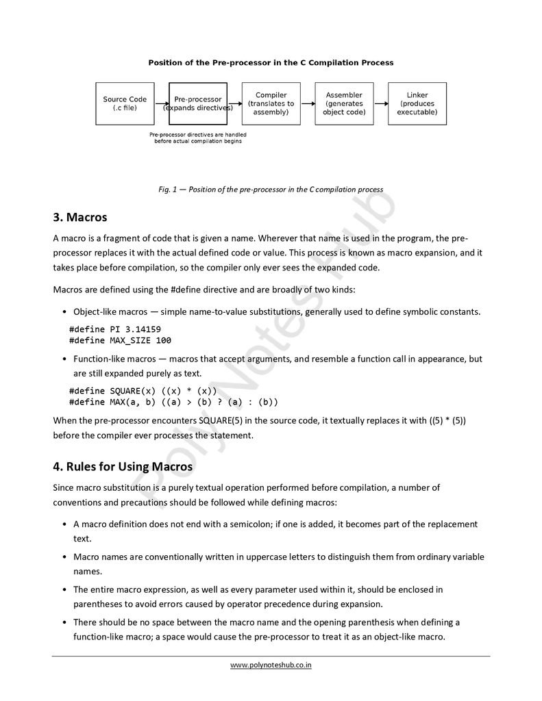 Pre-processor Directives in C Programming Notes PDF - Free Download Poly Notes Hub Download Pre-processor Directives in C Programming Notes PDF (Free) for computer science students - poly notes hub