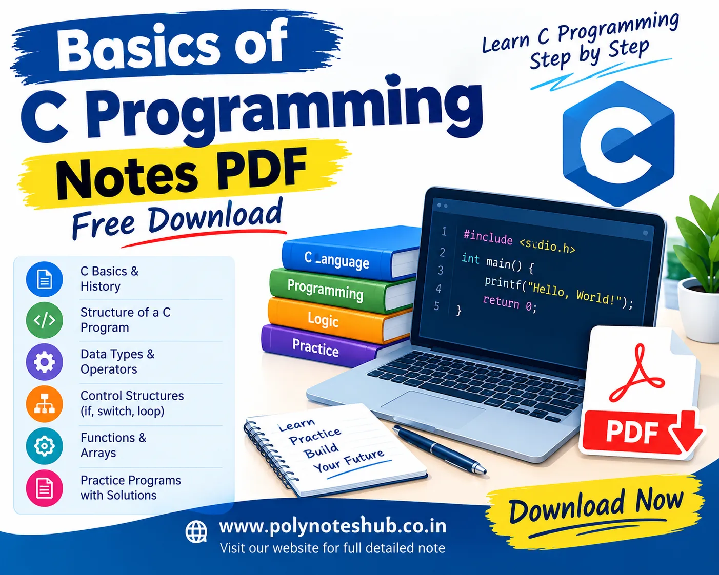 Basics of C Programming Notes PDF - Free Download Poly Notes Hub Basics of C Programming Notes PDF - Free Download - Poly Notes Hub