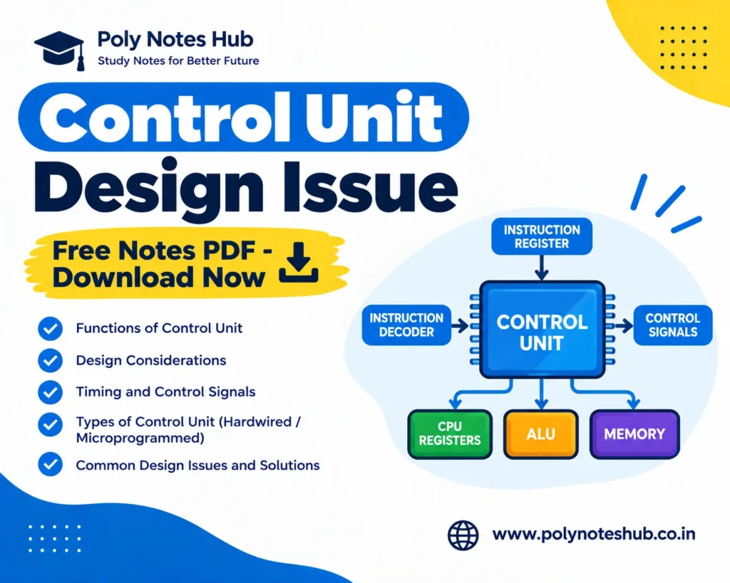 Control Unit Design Issue Free Notes PDF - Download Now - poly notes hub