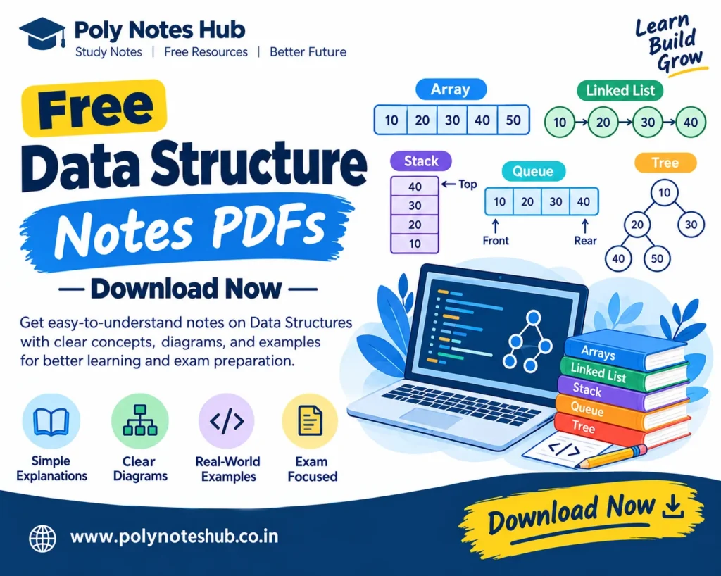 Free Data Structure Notes PDF Handwritten type of computer science - poly notes hub