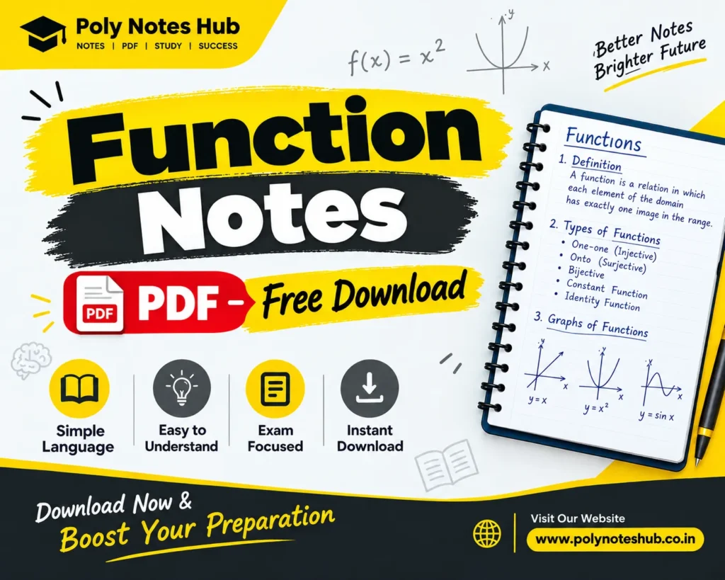 Download Function Notes PDF (Free Notes) from Discrete Mathematics - Poly Notes Hub