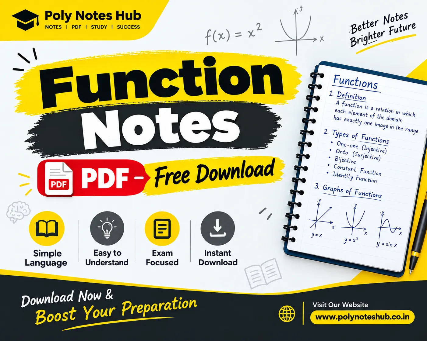 Function Notes PDF - Free Download Poly Notes Hub Download Function Notes PDF (Free Notes) from Discrete Mathematics - Poly Notes Hub