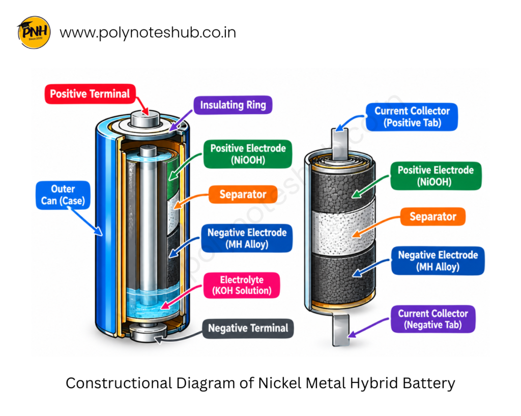 Nickel Metal Hydride Battery – Construction, Working, Uses and Important Parameters Explained - Poly Notes Hub