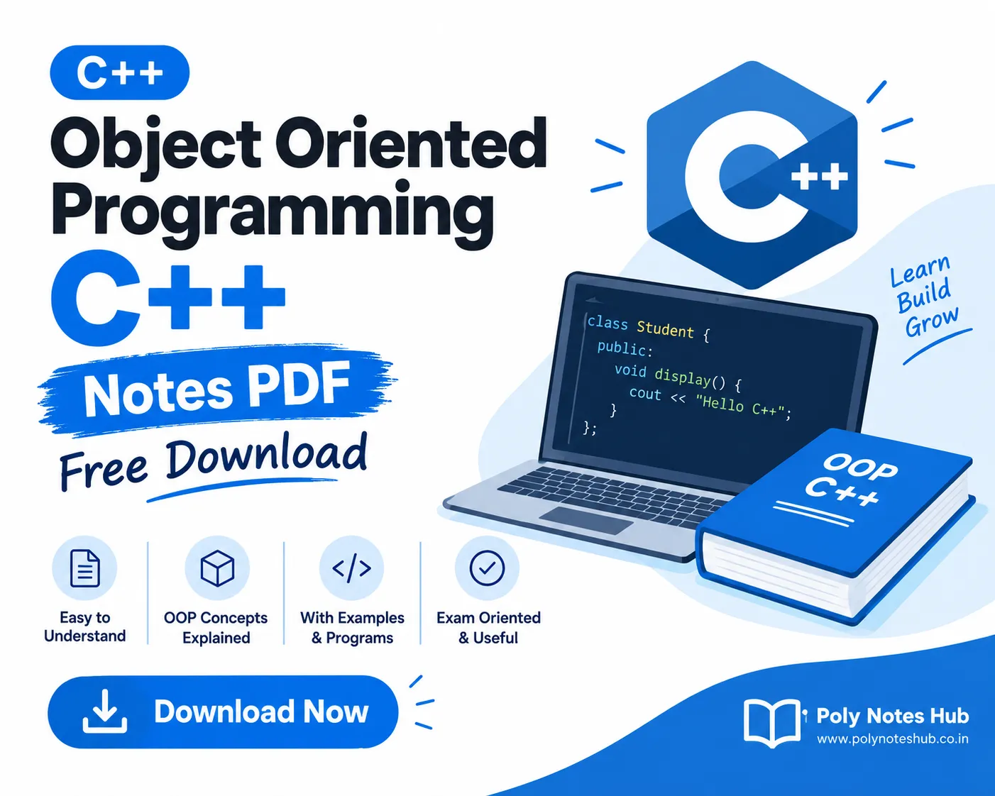 Object Oriented Programming C++ Notes PDF - Free Download Poly Notes Hub Object Oriented Programming C++ Notes PDF - Free Download - poly notes hub