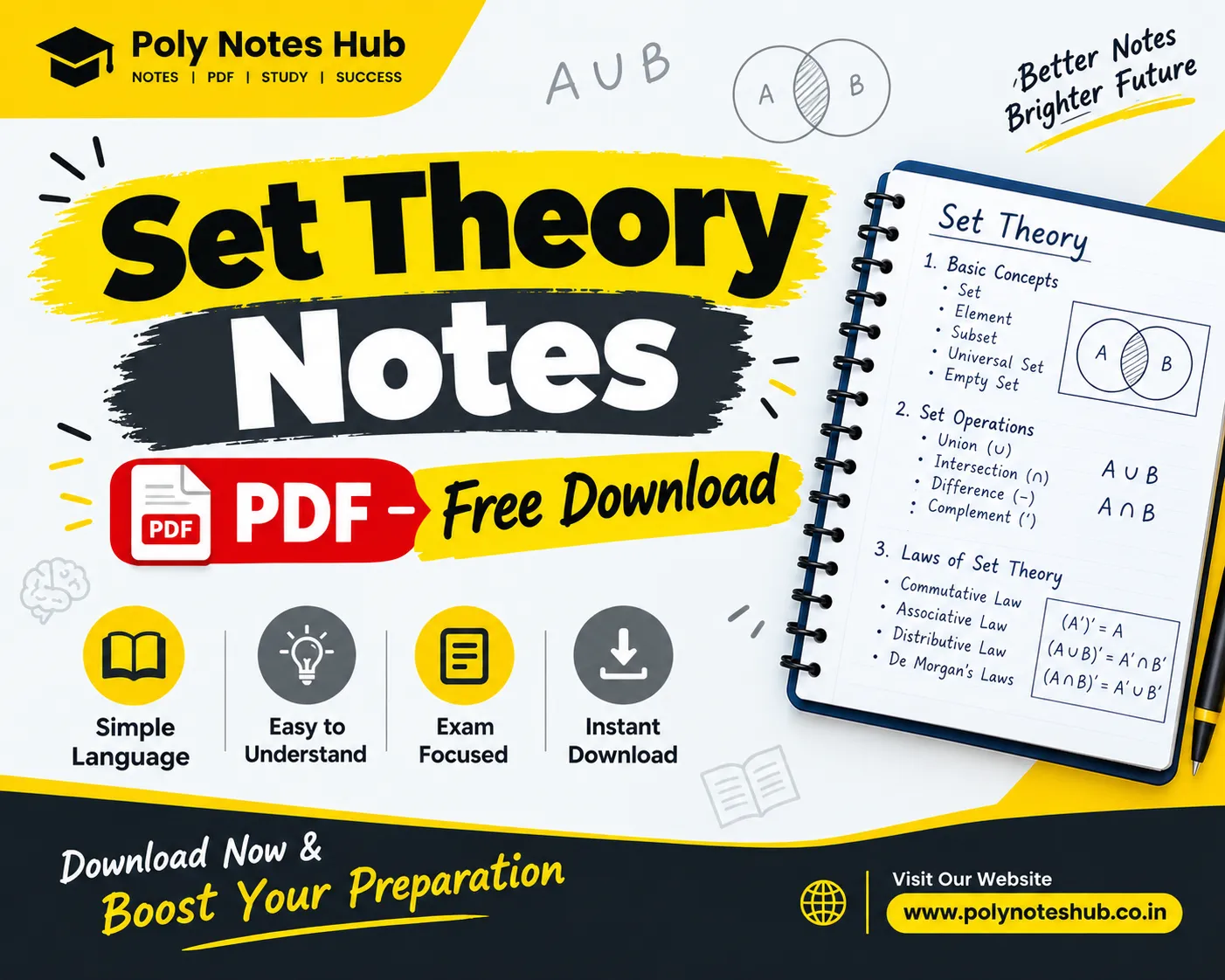 Set Theory Notes PDF - Free Download Poly Notes Hub Set Theory Notes PDF - Free Download from Discrete Mathematics Notes PDF - Poly Notes Hub