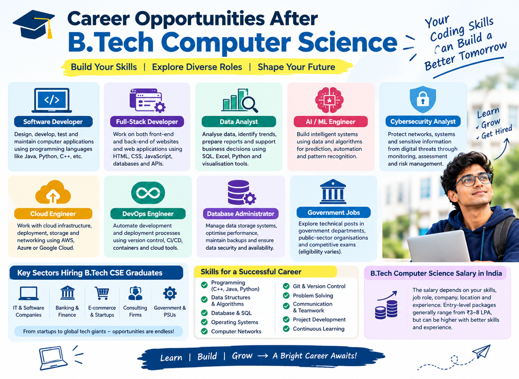 Career Opportunities After B.Tech Computer Science - poly notes hub