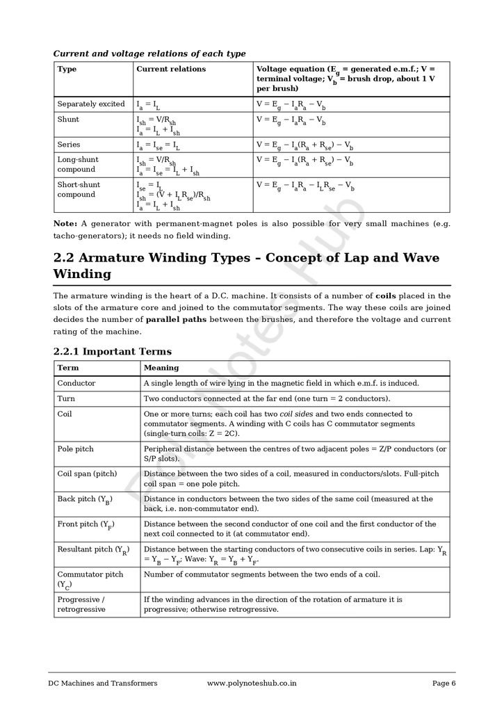 DC Machines and Transformers Free Notes PDF - Download Now Poly Notes Hub Download DC Machines and Transformers Free Notes PDFs - Poly Notes Hub