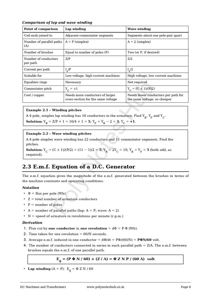 DC Machines and Transformers Free Notes PDF - Download Now Poly Notes Hub Download DC Machines and Transformers Free Notes PDFs - Poly Notes Hub